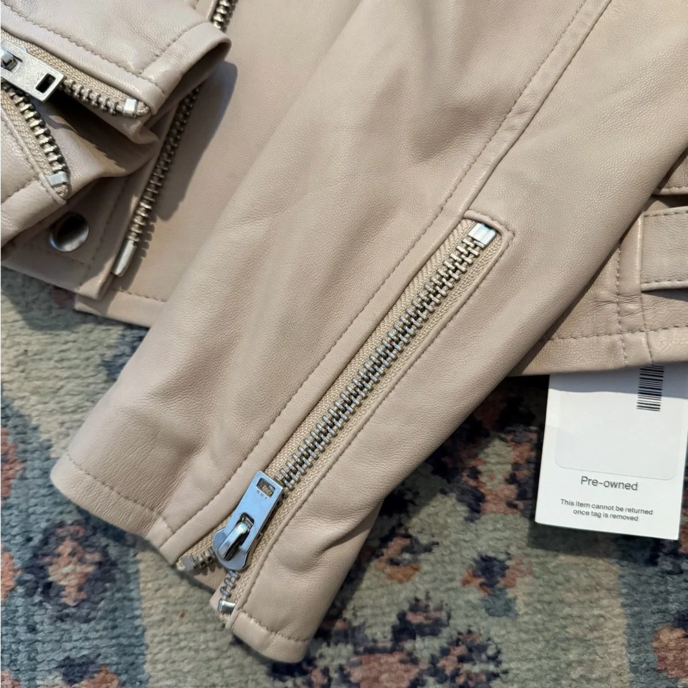 IRO Women's Light Tan Indie Sleeze Leather Jacket - Picture 9 of 9